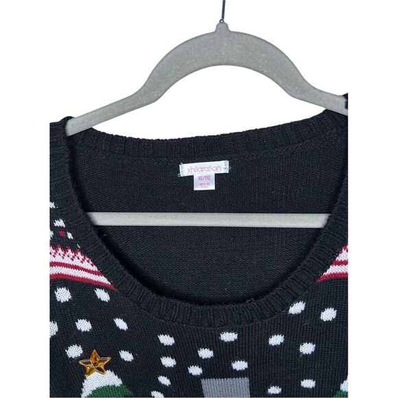 Xhilaration Women's XL Snowman Christmas Tree Sweater Dress - Picture 2 of 3